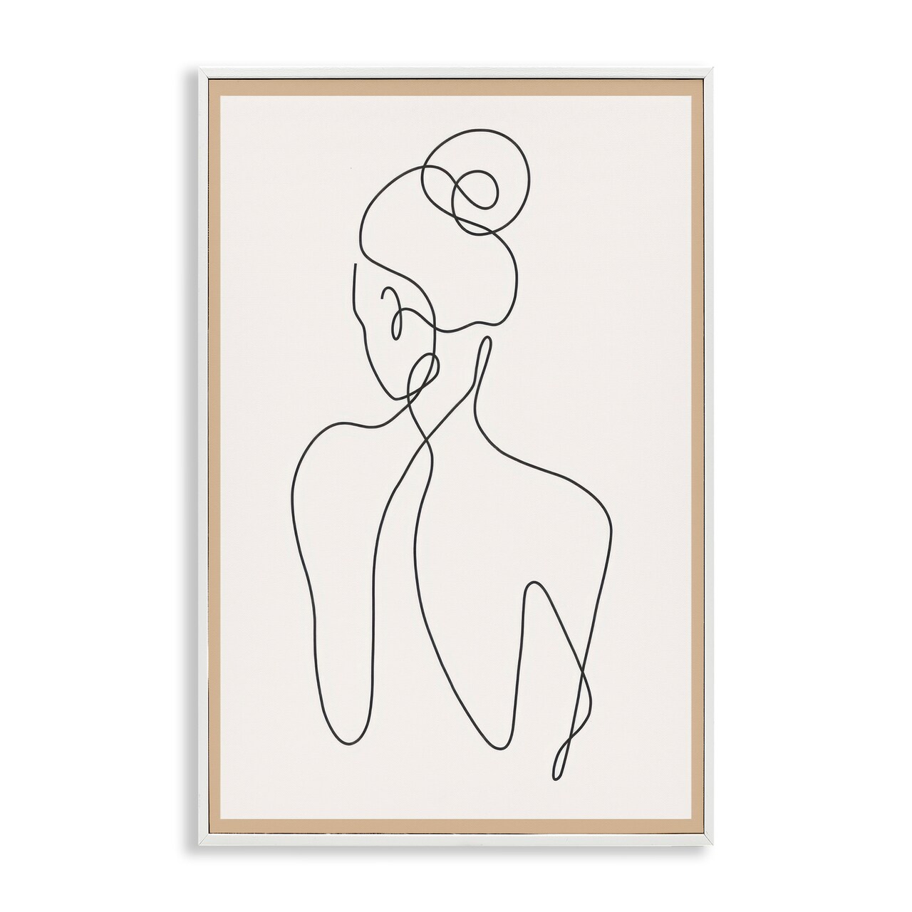 Stupell Industries Minimal Woman Line Drawing Framed Giclee Design By LSR Creative Studio